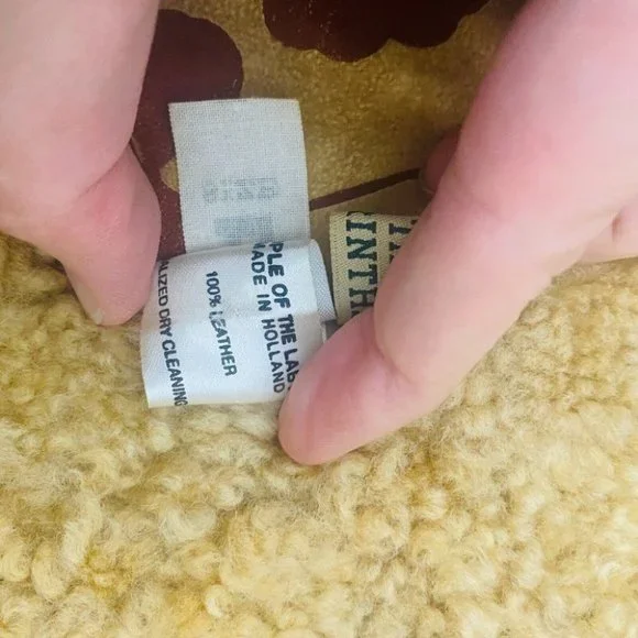 People Of The Labyrinths RARE Women's Leather Jacket Faux Fur Size Large Coat - Picture 8 of 10